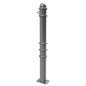 Ornamental bollard | Series 479B | � 76 mm | stationary, to be fixed by plugswith base plate 100 x 150 mm | without lock | with 1 eyelet